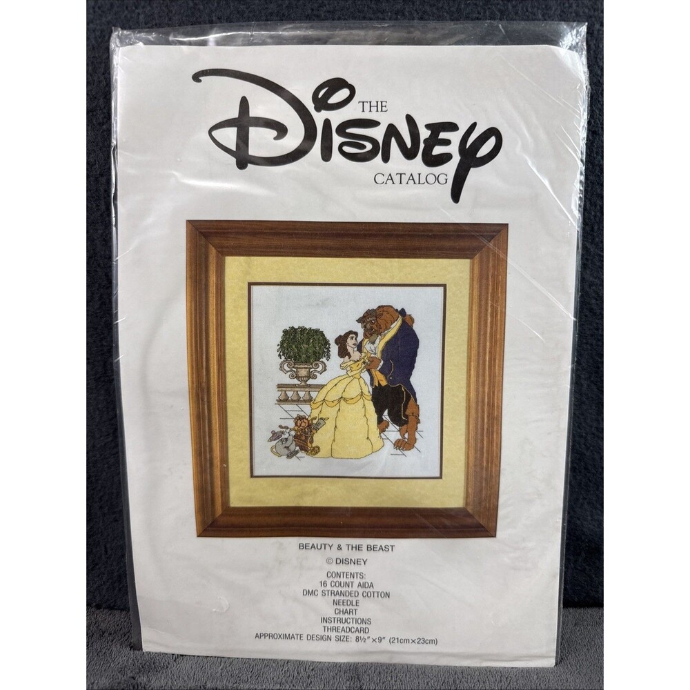 Vintage Disney Catalog Beauty And The Beast Counted Cross Stitch Kit Belle Room